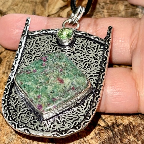 Ruby Fuchsite Pendant 2 1/2” - Picture 5 of 8